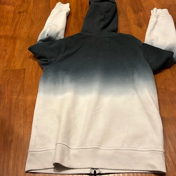 Abercrombie and Fitch Fleece lined Jacket Blue Ombe Moose Logo - Picture 4 of 9